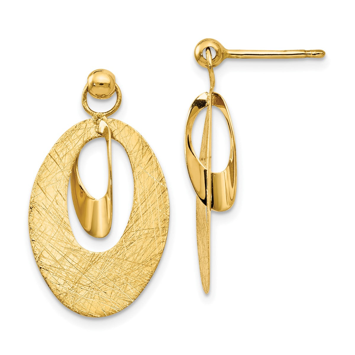 14K Leslie's Women's Reversible Post Drop and Dangle Earrings in 14K Yellow Gold