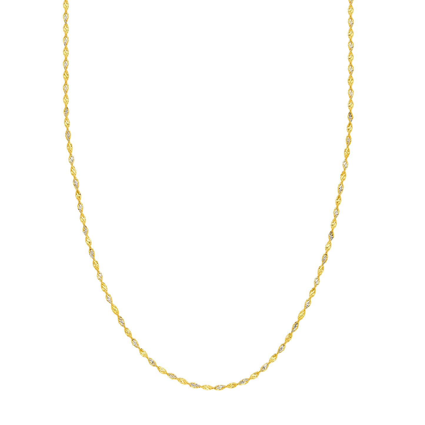 14K Yellow and White Gold 20" 1.35mm Dorica Chain