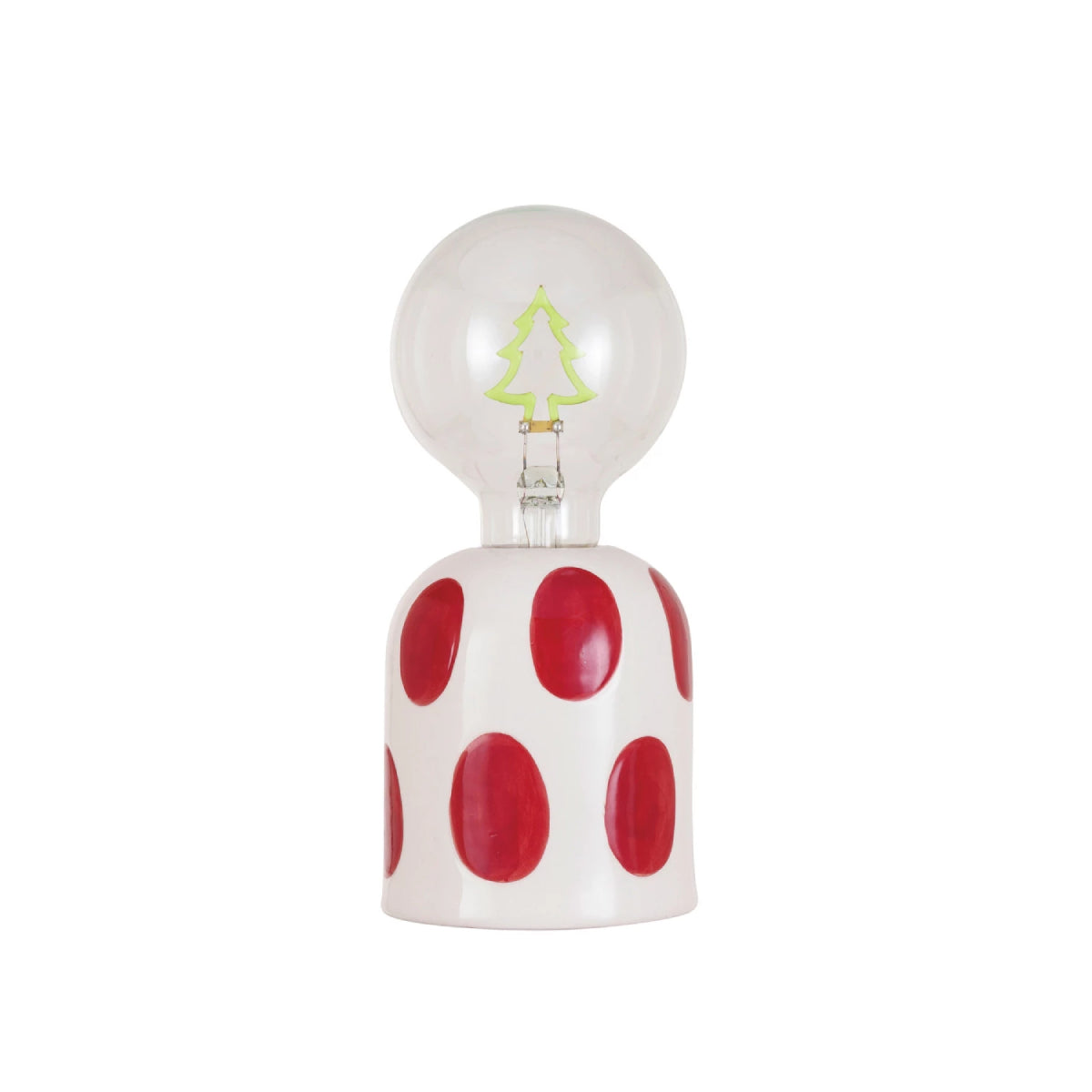 Creative Co-op Lamp with LED Tree Shape Filament Light Bulb - Red/White