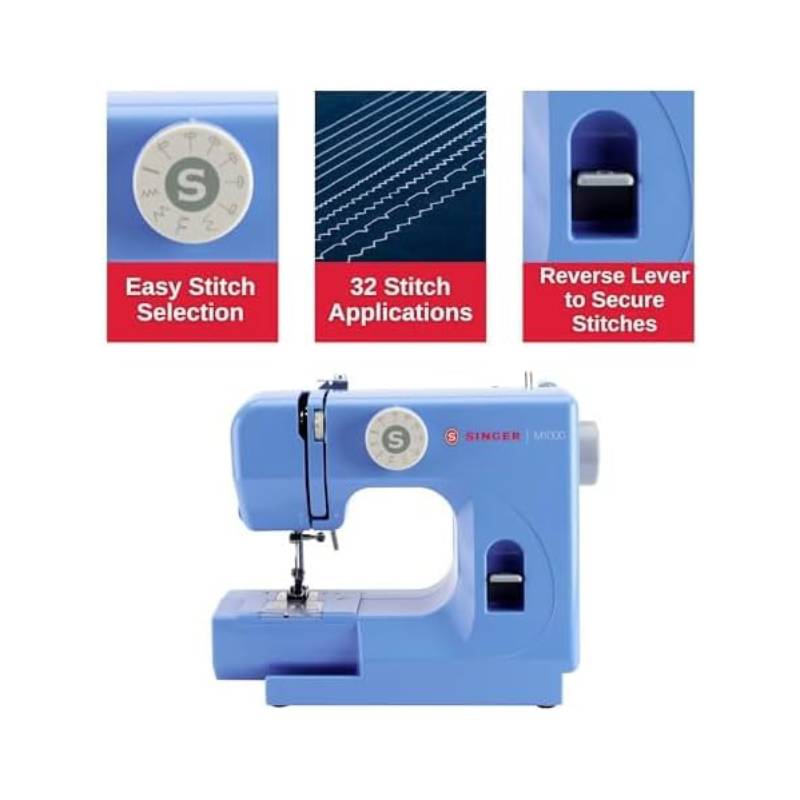 Singer M1000 Sewing Machine with LED Light - Blue