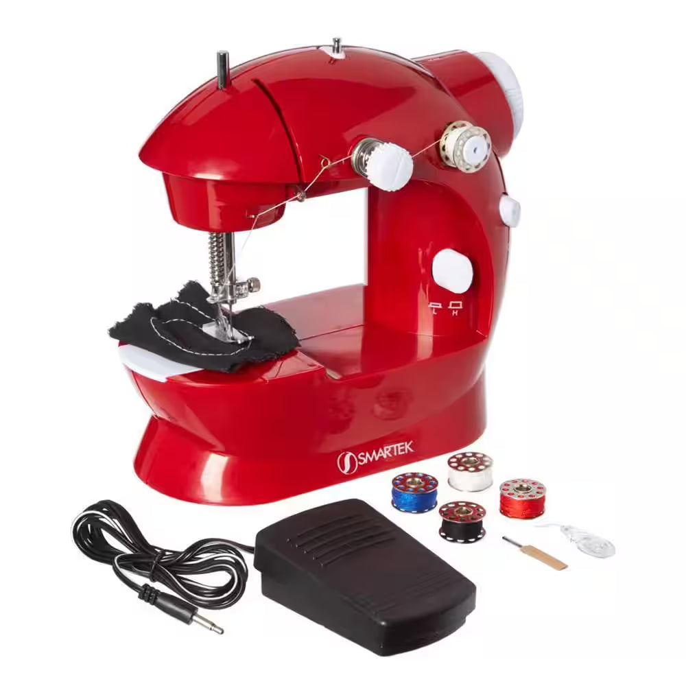 Smartek RX-08 Mini Sewing Machine with Pedal - Red