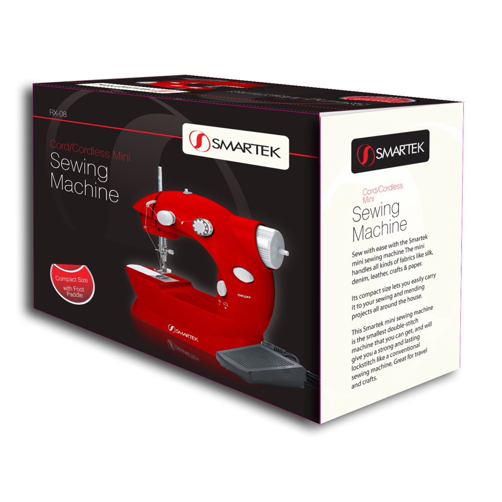 Smartek RX-08 Mini Sewing Machine with Pedal - Red