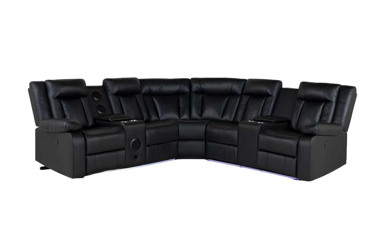 Bundle: Finland Dining Set + Kelley Sectional Sofa by Best Home - Black