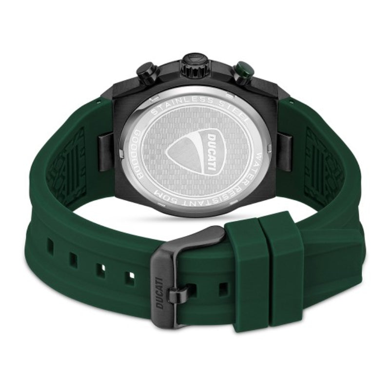Ducati Men's 43.5mm Green Strap Watch - Black Dial