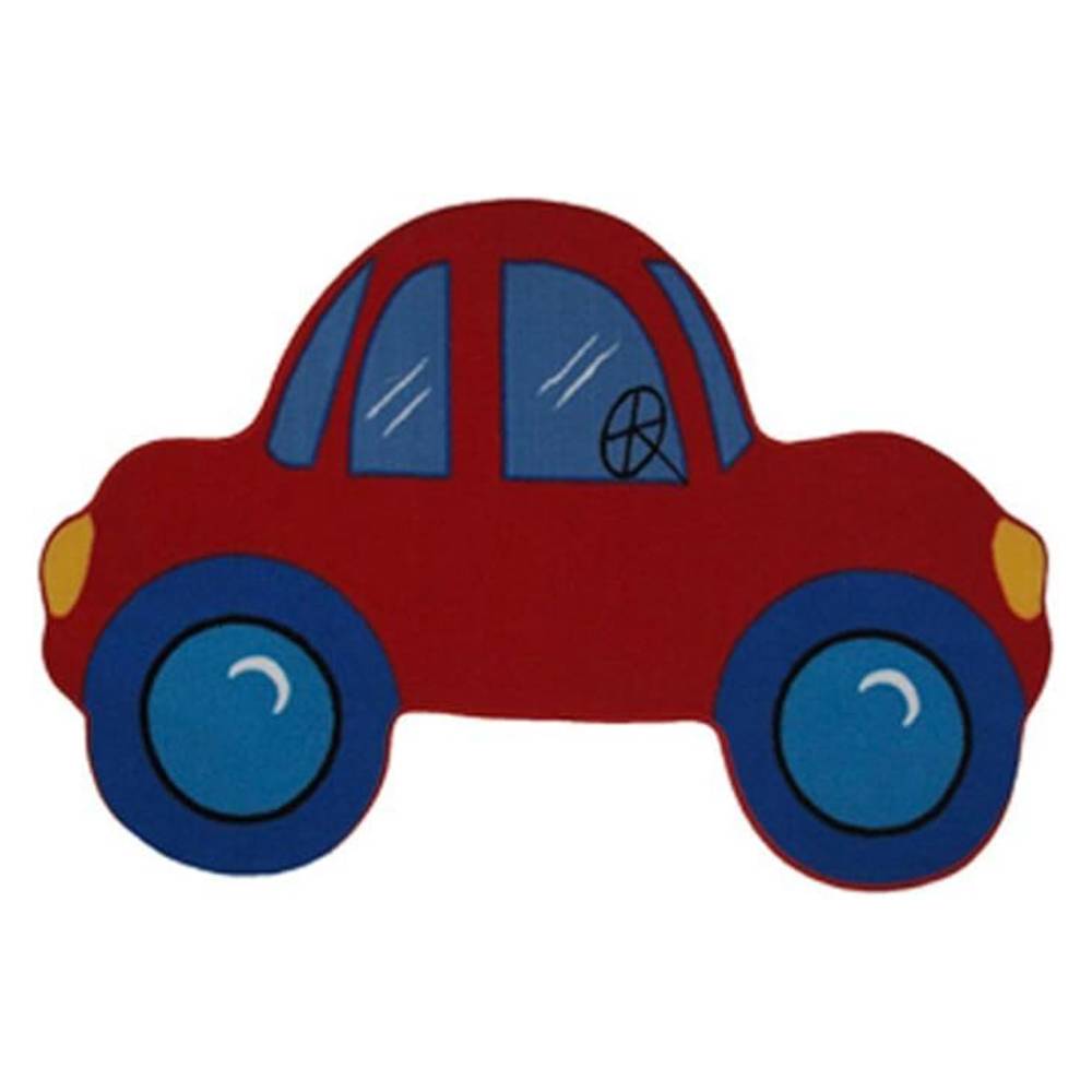 L.A Rugs 3'3" x 4'10" Fun Time Car Cut Area Rug - Red