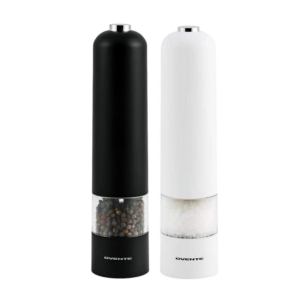 Ovente SPD102BW Electric Salt and Pepper Mill Grinder Set