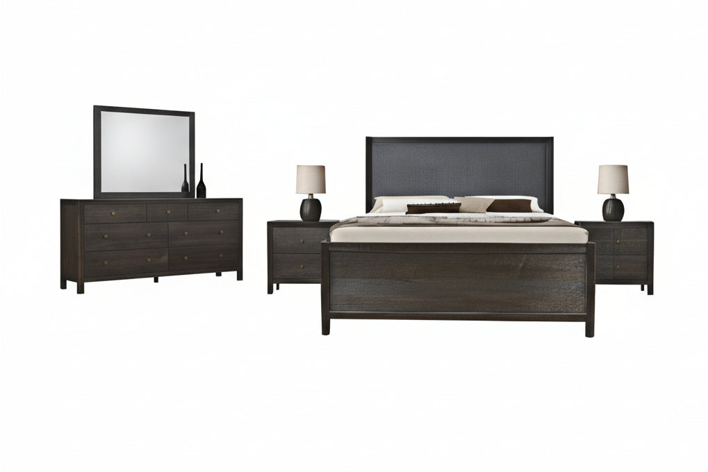 Bundle: Elbrus Bedroom Set by Best Home - Brown + Serta Perfect Day Queen Mattress by - White