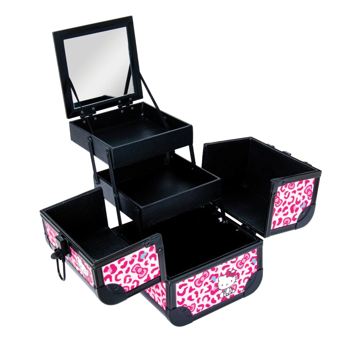 Impressions Vanity Hello Kitty Portable Makeup Travel Case with Mirror - Pink/Black
