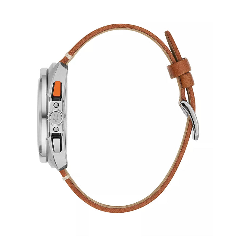 Bulova Racer Chronograph Men's 42mm Brown Strap Watch - Black Dial