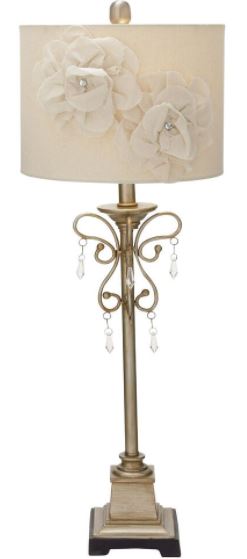 Tan Metal Glam Buffet Lamp