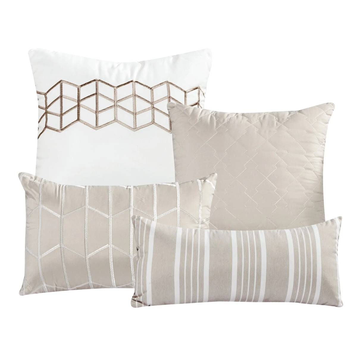 ESCA Trading Judo King Size Comforter Set (7- Pieces) - Taupe