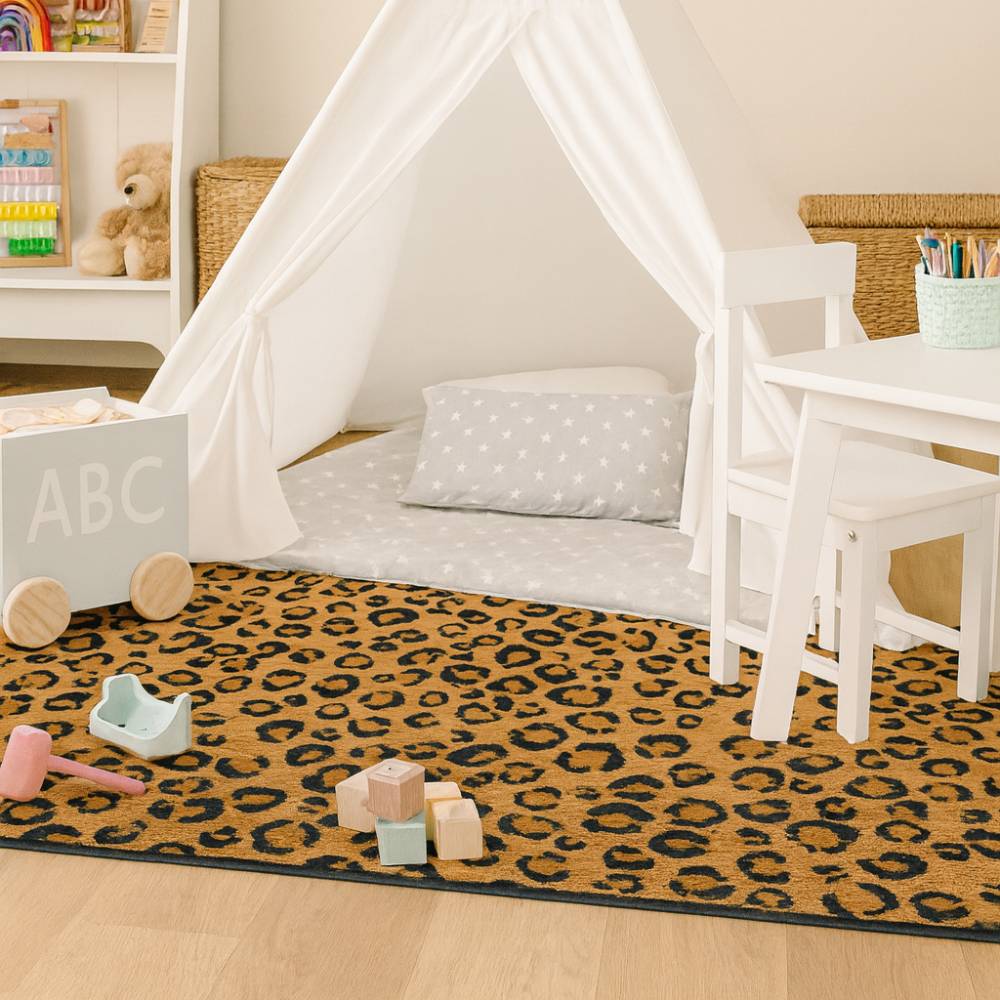 L.A Rugs Supreme Leopard Skin Rectangular Area Rug - Brown