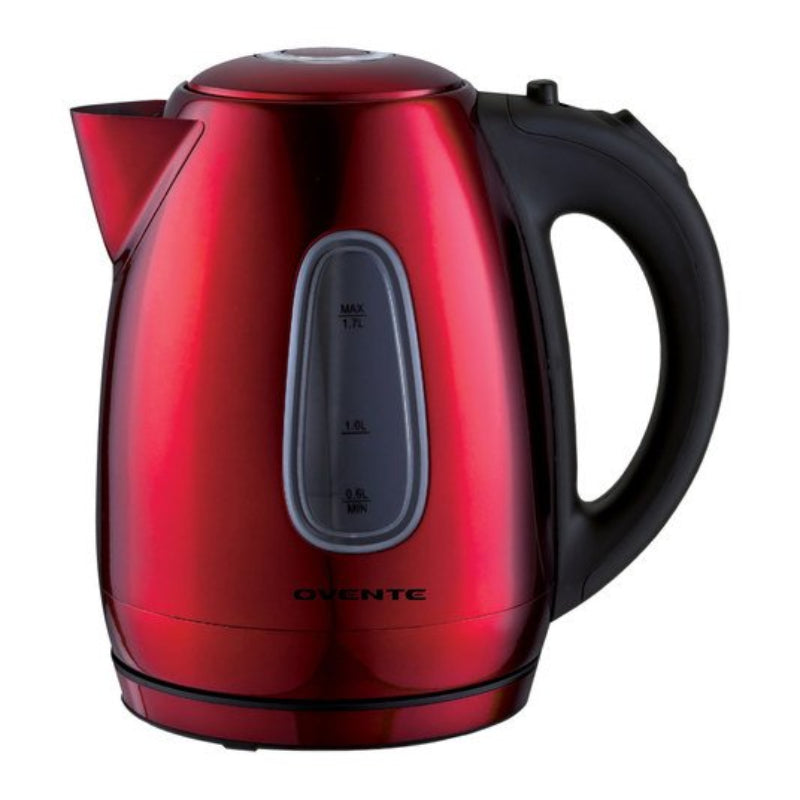 Ovente KS96R 1.7L Stainless Steel Cordless Electric Kettle - Red