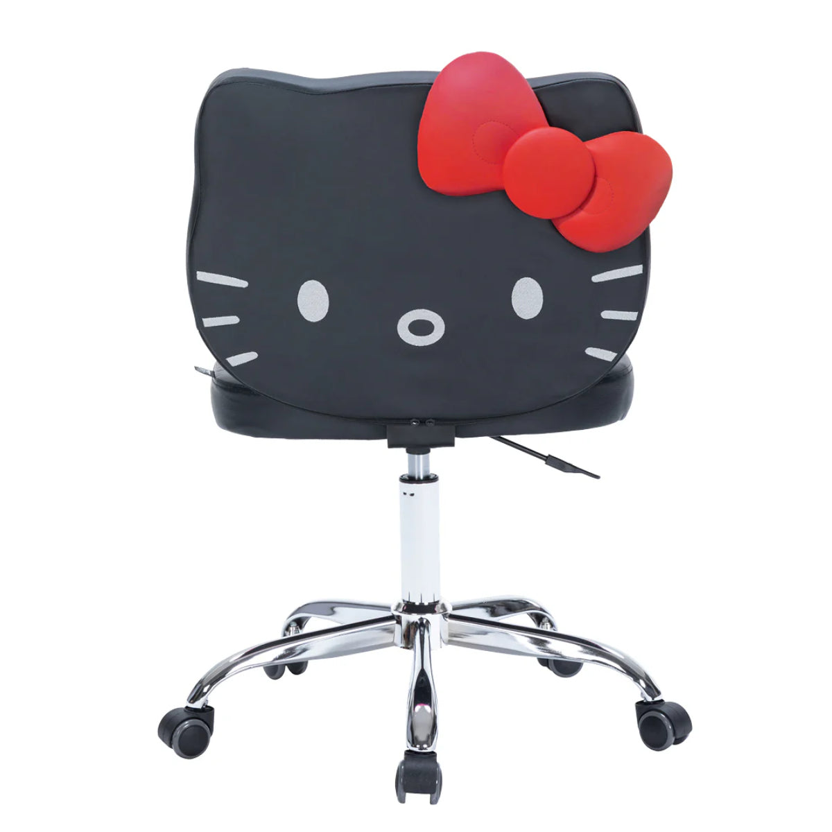 Hello Kitty Swivel Desk Chair with Backrest and Wheels by Impressions Vanity - Black/Red
