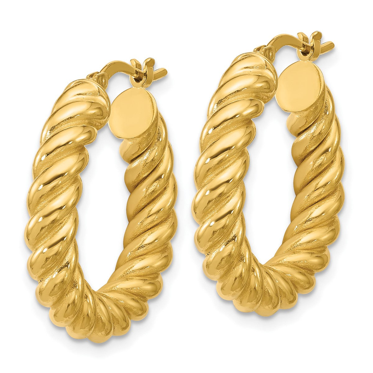 14K Leslie's Women's 5mm Twisted Hoop Earrings in 14K Yellow Gold