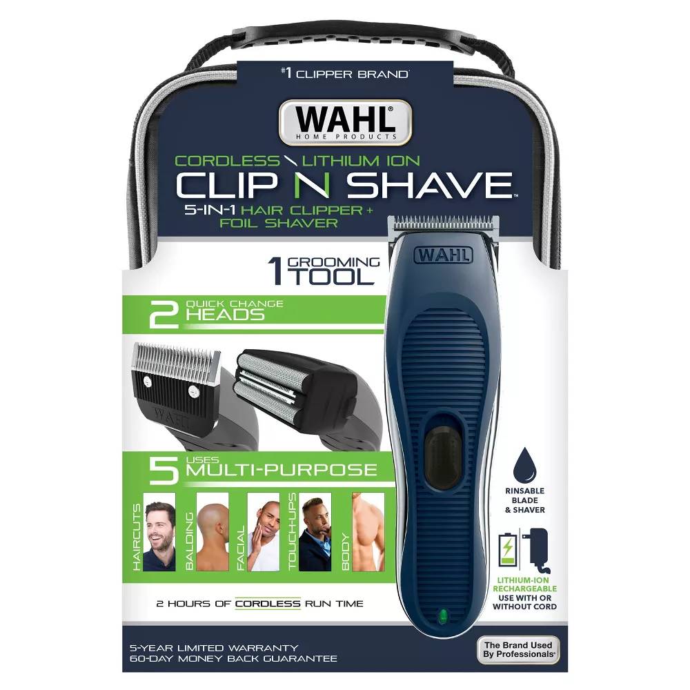 Wahl Clip & Shave 2 in 1 Cordless Rechargeable Hair Clipper and Electric Shaver For Men