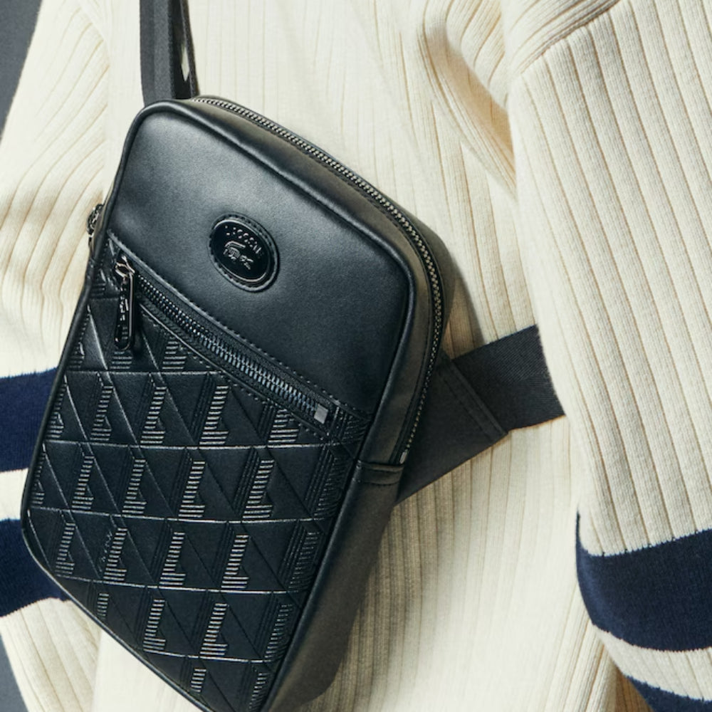 Lacoste Monogram Satchel - Black