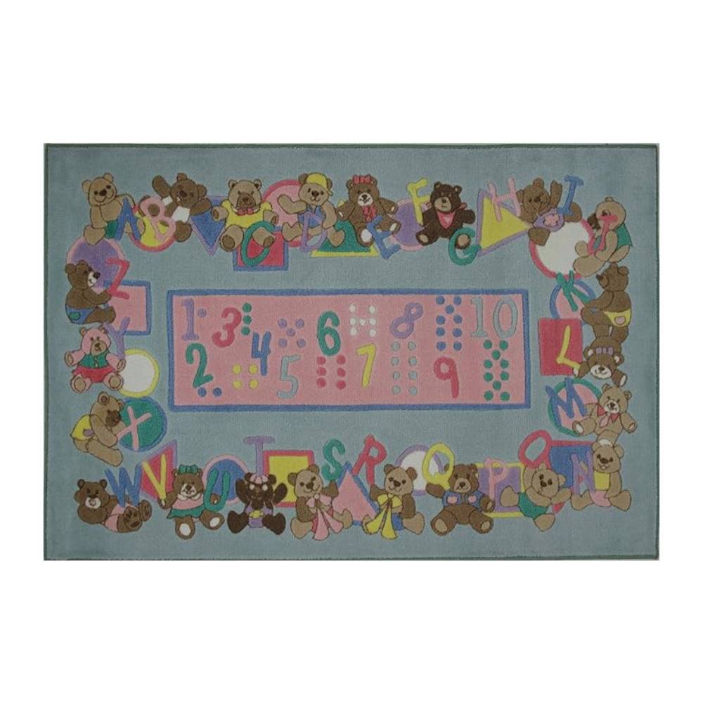 L.A Rugs Teddies and Letters Rectangular Area Rug - Blue