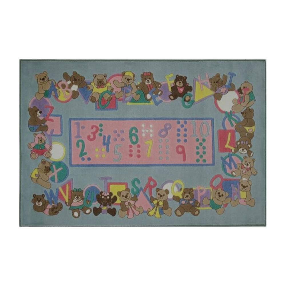 L.A Rugs Teddies and Letters Rectangular Area Rug - Blue