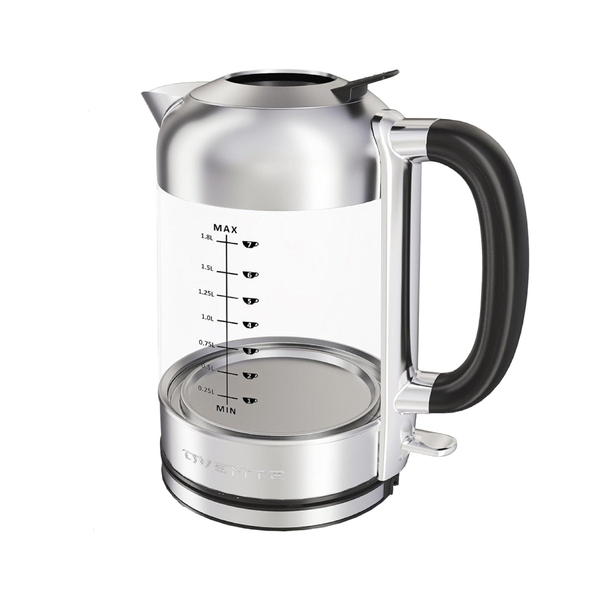 Ovente KG71S 1500W Electric Kettle with Boil Dry Protection - Silver