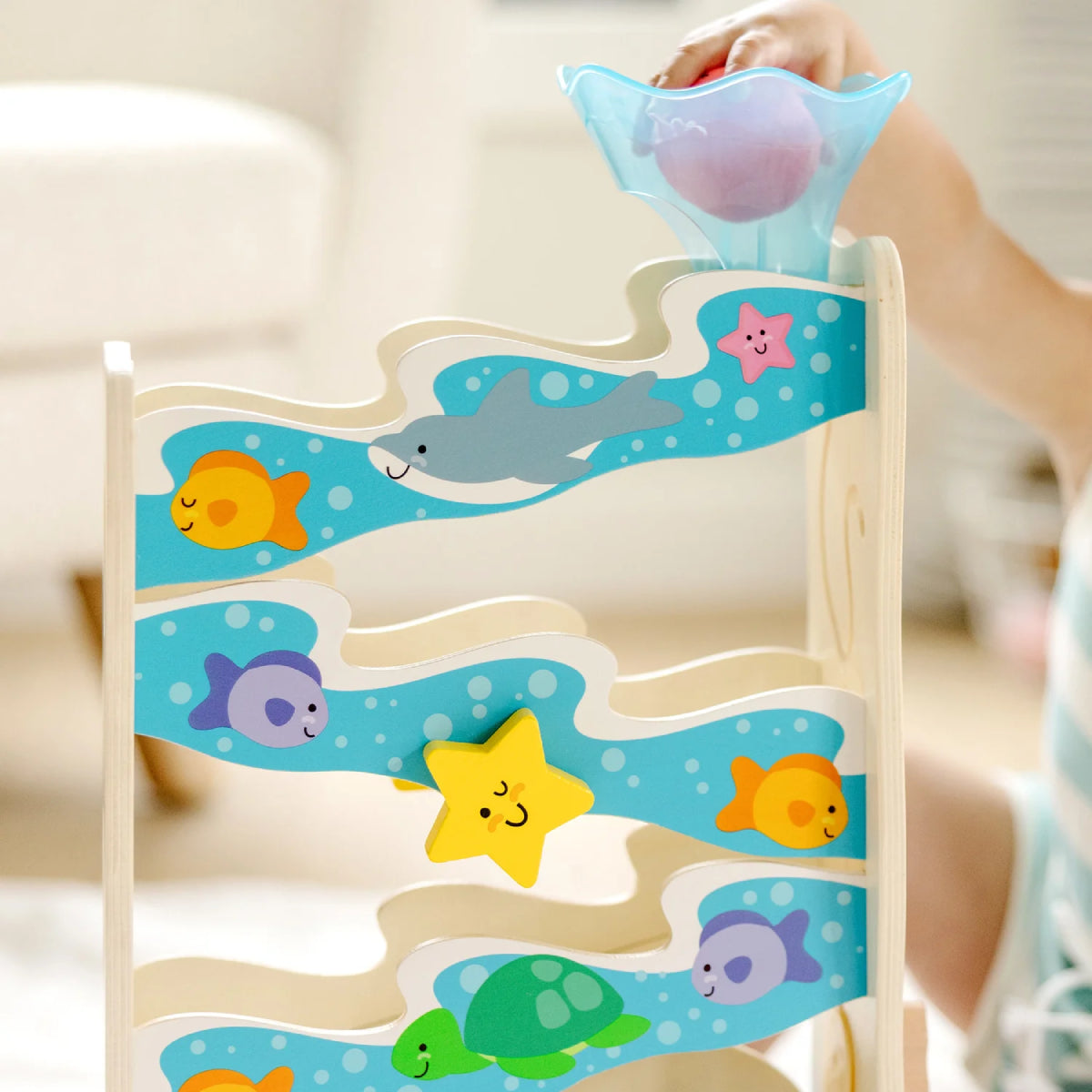 Melissa and Doug Rollables Wooden Ocean Slide (4 Pieces)