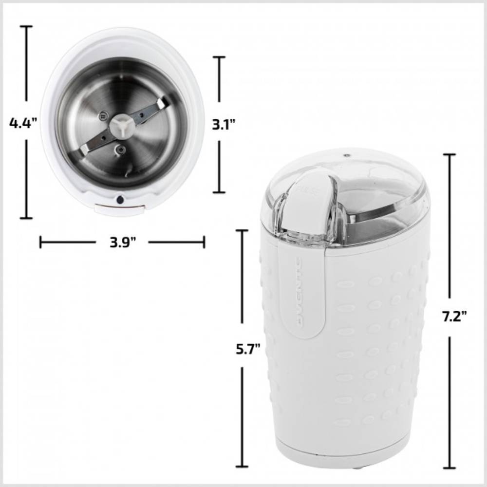 Ovente CG225W One-Touch Electric Coffee Grinder - White