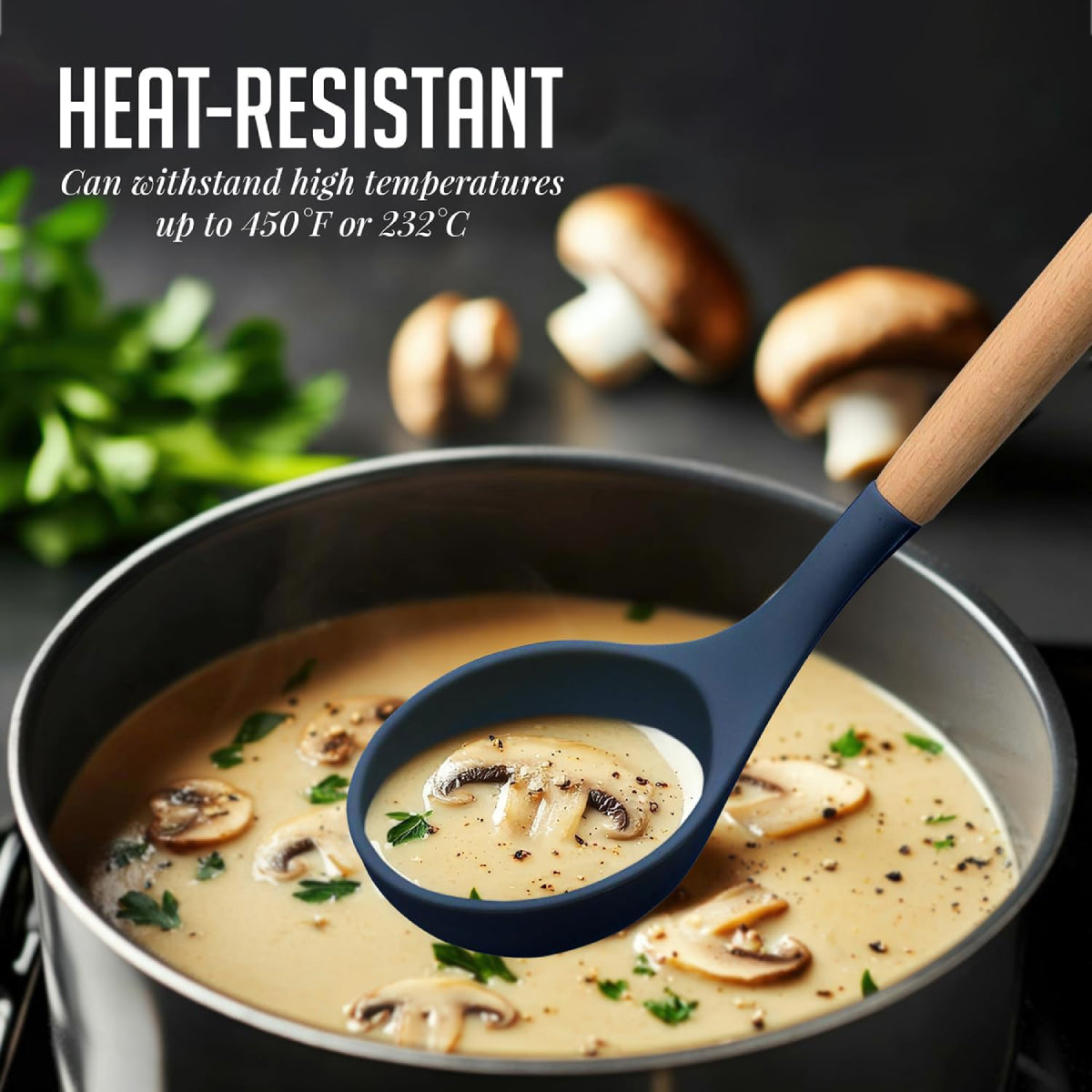 Ovente Silicone Kitchen Utensils Set (17 Pieces) - Blue