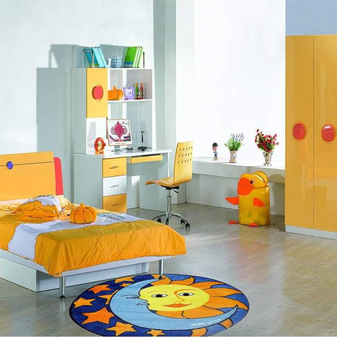 L.A Rugs 3' 3" x 3' 3" Fun Time Day & Night Round Area Rug