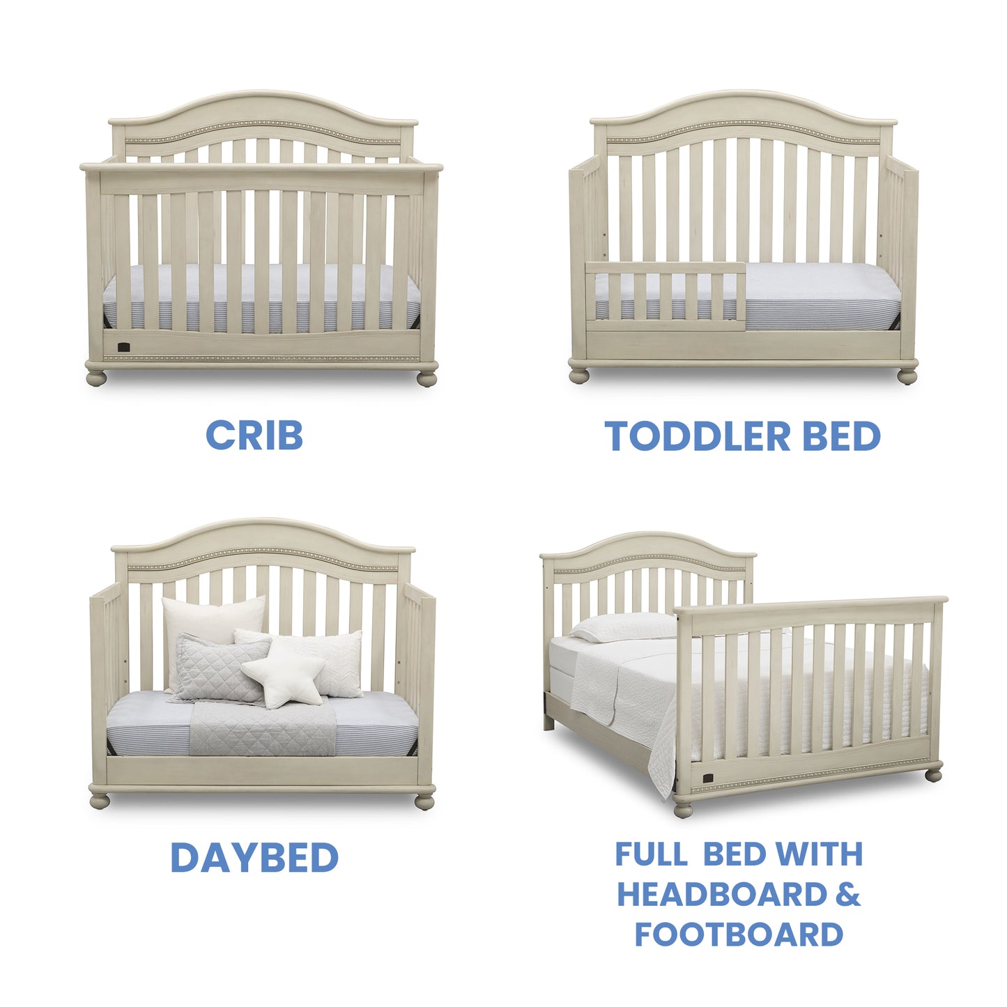 Delta Bristol 4in1 Convertible Crib -Antique White