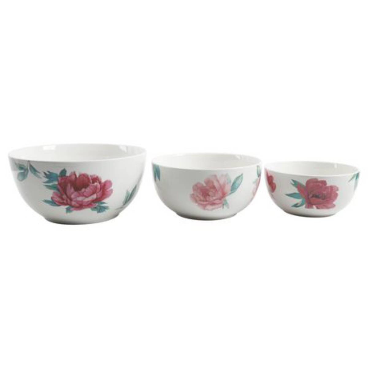 Martha Stewart Peony Bowl Set (3-Piece) - White