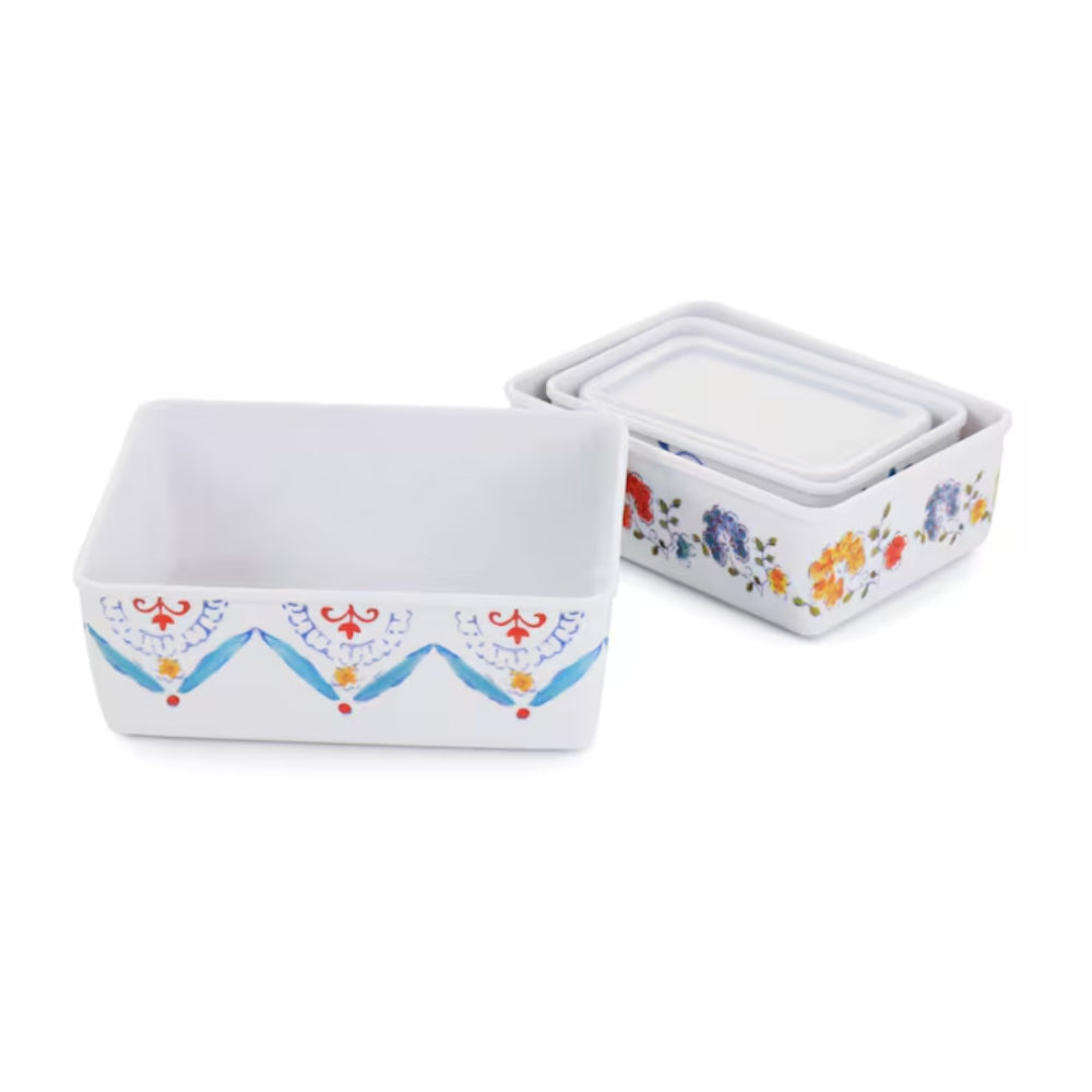 Gibson Home 8 Piece Anaya Rectangular Nesting Food Storage Set