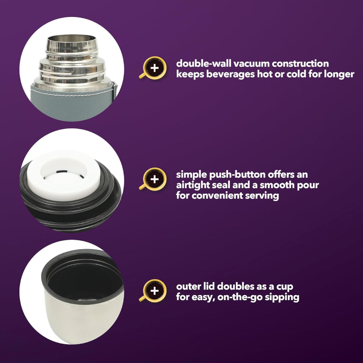 Mr. Coffee Leatherette 23 oz Thermal Bottle