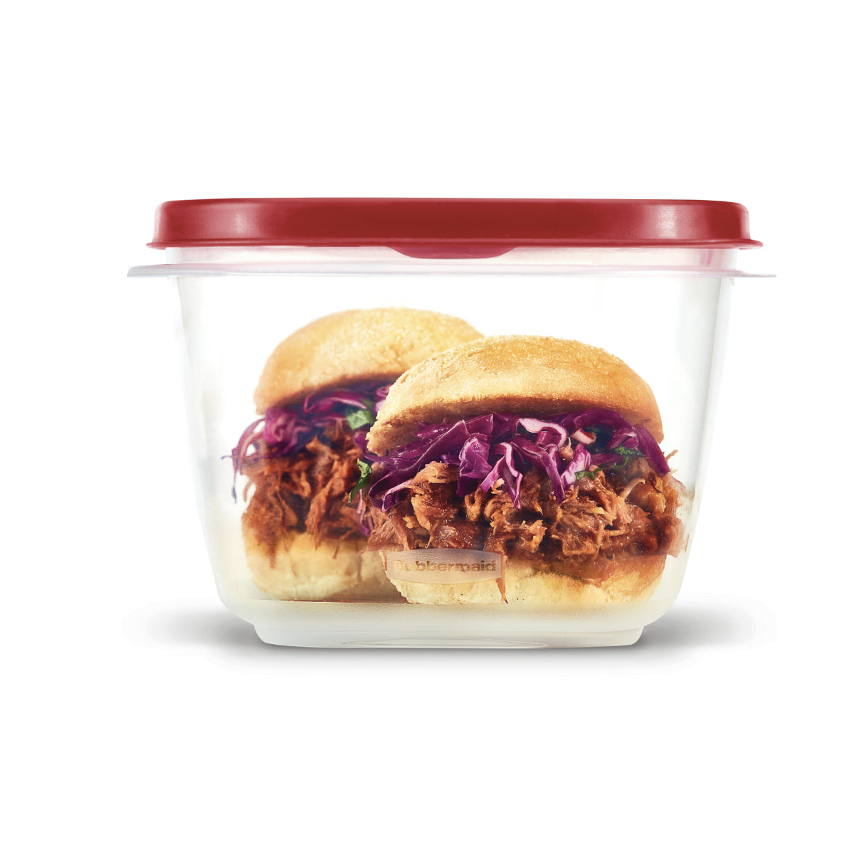 Rubbermaid EasyFindLids Medium Square Food Storage Container with Vents - Red