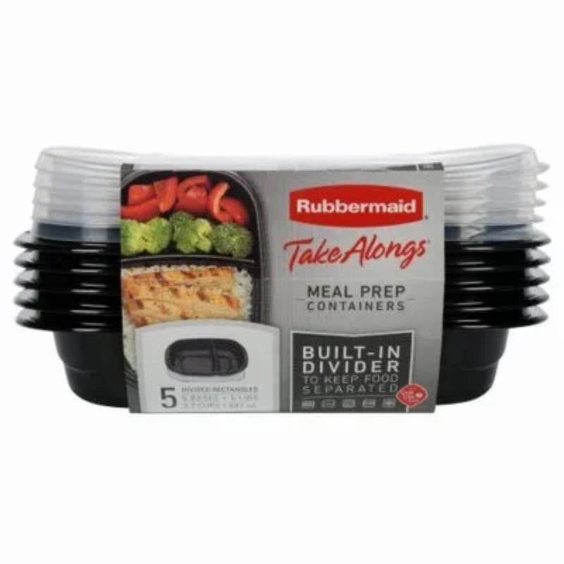 Rubbermaid TakeAlongs Food Storage Containers with Lids (5-Piece) - Black