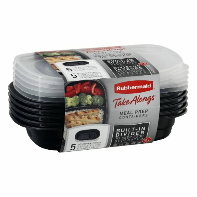 Rubbermaid TakeAlongs Food Storage Containers with Lids (5-Piece) - Black