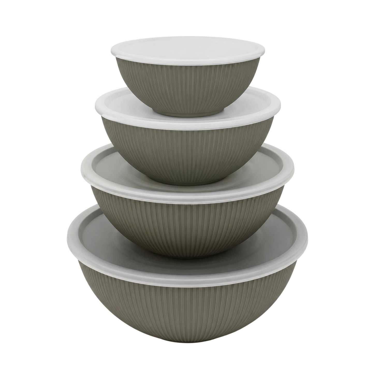 Lockbox (8-Piece) Round Bowl Set with Lid - Gray