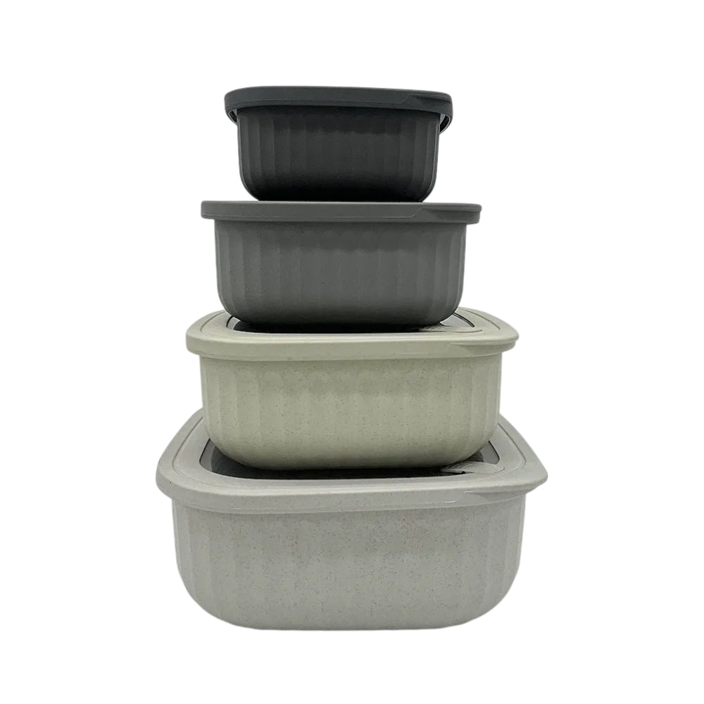 Lockbox (8-Piece) Square Food Storage Set - Gray