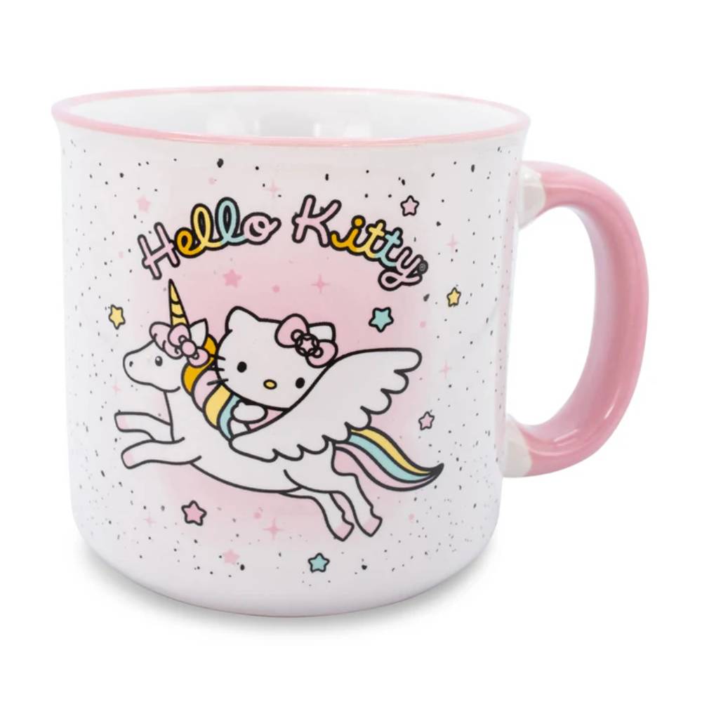 Sanrio Hello Kitty 20 oz Unicorn Star Ceramic Camper Mug - Pink/White