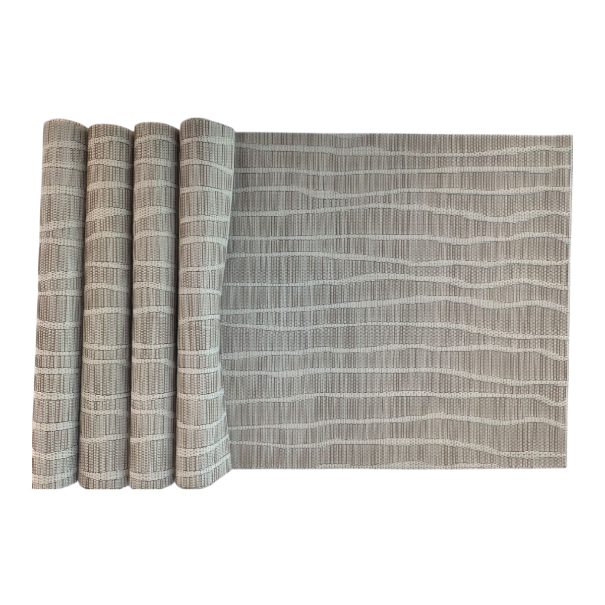 Besthome Wavy Stripes Place Mat Set (4-Pieces) - Gray
