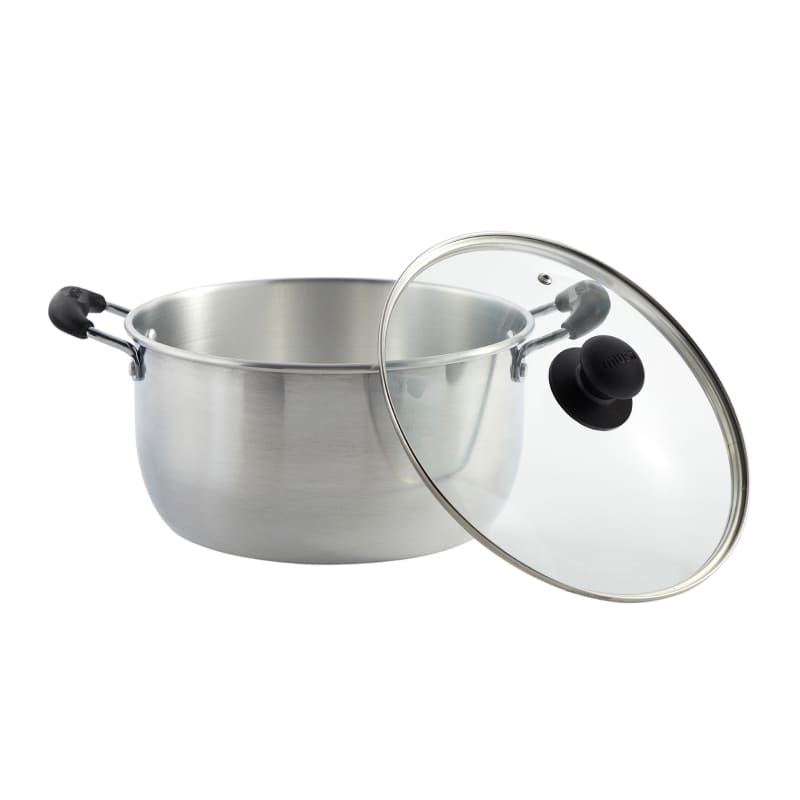 IMUSA 4 qt Sauce Pot with Glass Lid and Cool Touch Handles - Silver
