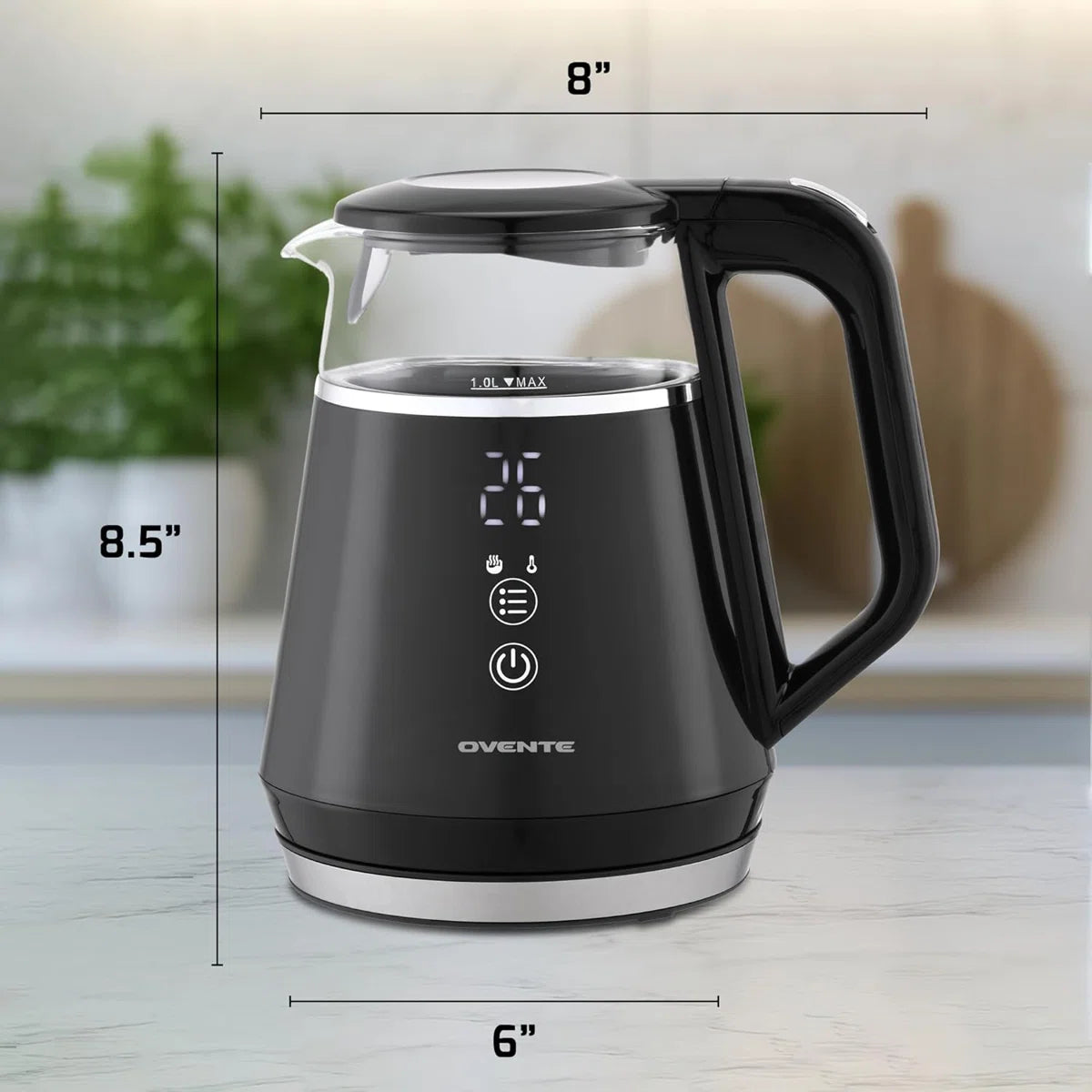 Ovente 1500W Electric Kettle with 5 Temperature Control Presets