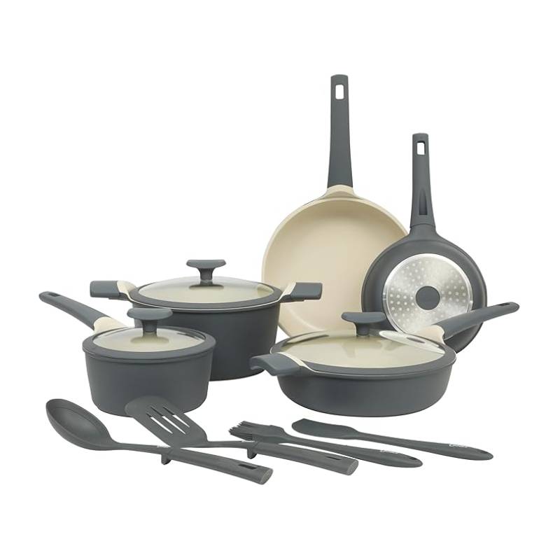 Oster Rooney Pots and Pans Cookware Set (12 Pieces) - Gray