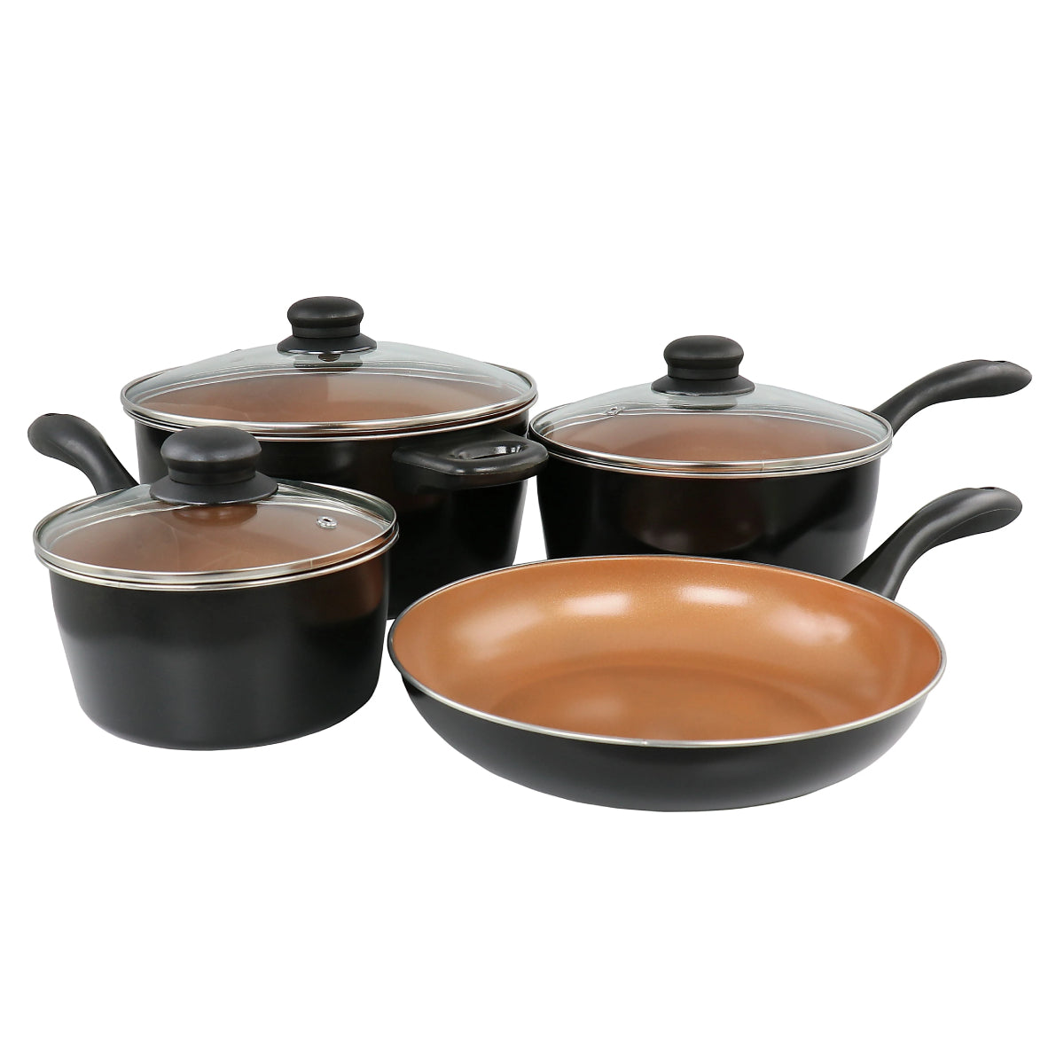 Gibson Home Armada Nonstick Cookware Set (7-Piece) - Brown/Black