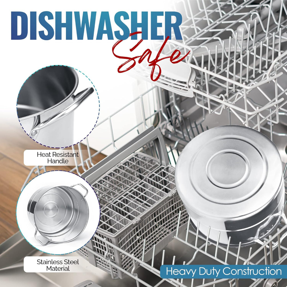 Alpine Cuisine Steamer Pot Set (3 Piece) - Silver