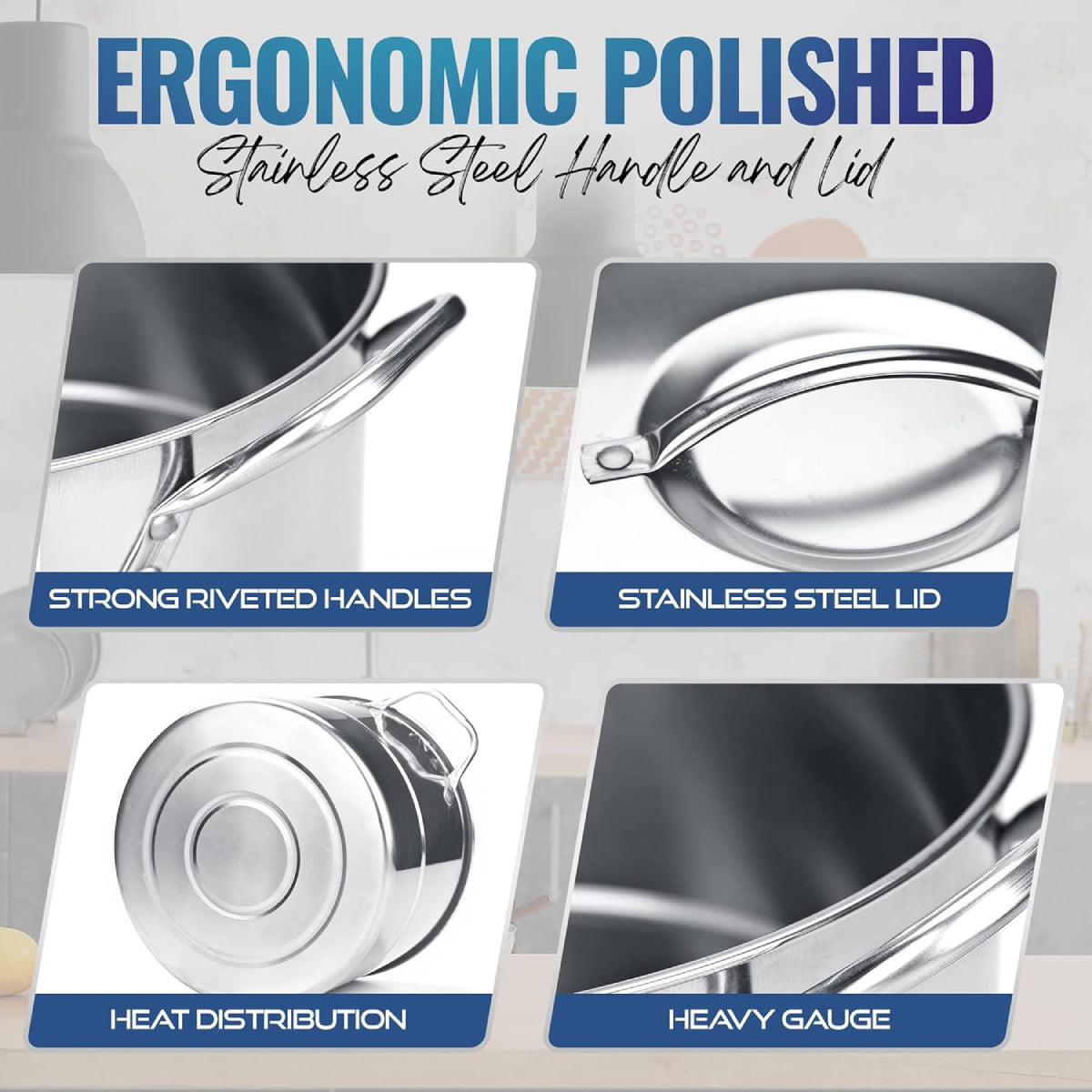 Alpine Cuisine Steamer Pot Set (3 Piece) - Silver