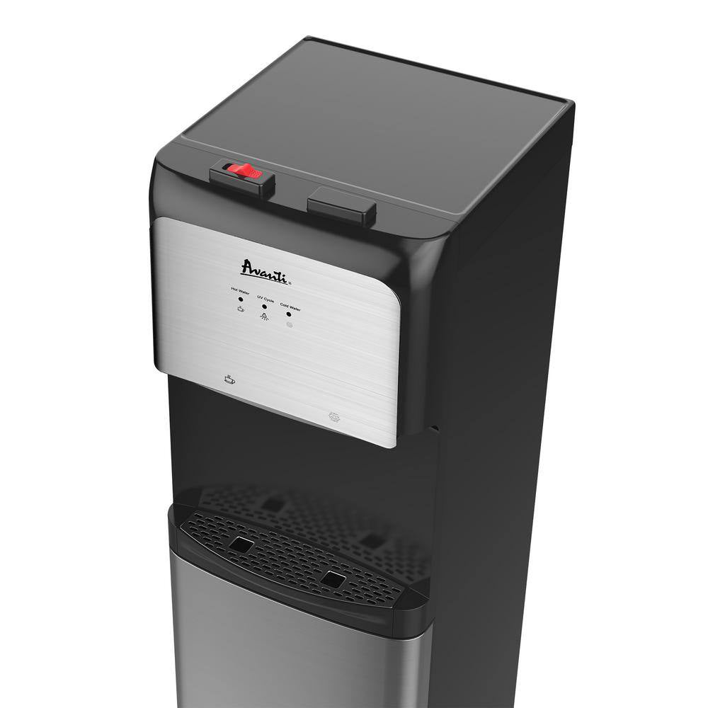 Avanti Bottom Loading Water Dispenser with UV Light - Black/Silver