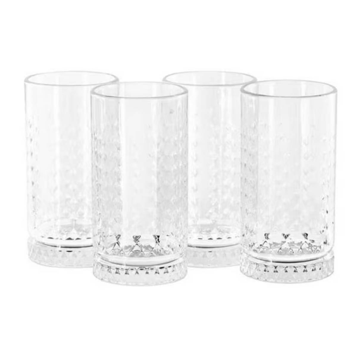 Gibson Home 16 oz Teardrop Embossed Double Old Fashioned Glass Tumbler Set (4-Pieces) - Clear