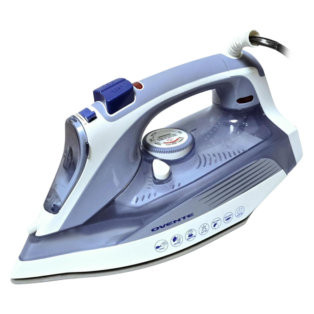 Ovente IRNL77BL Steam Iron with Non-Stick Ceramic Soleplate - Blue