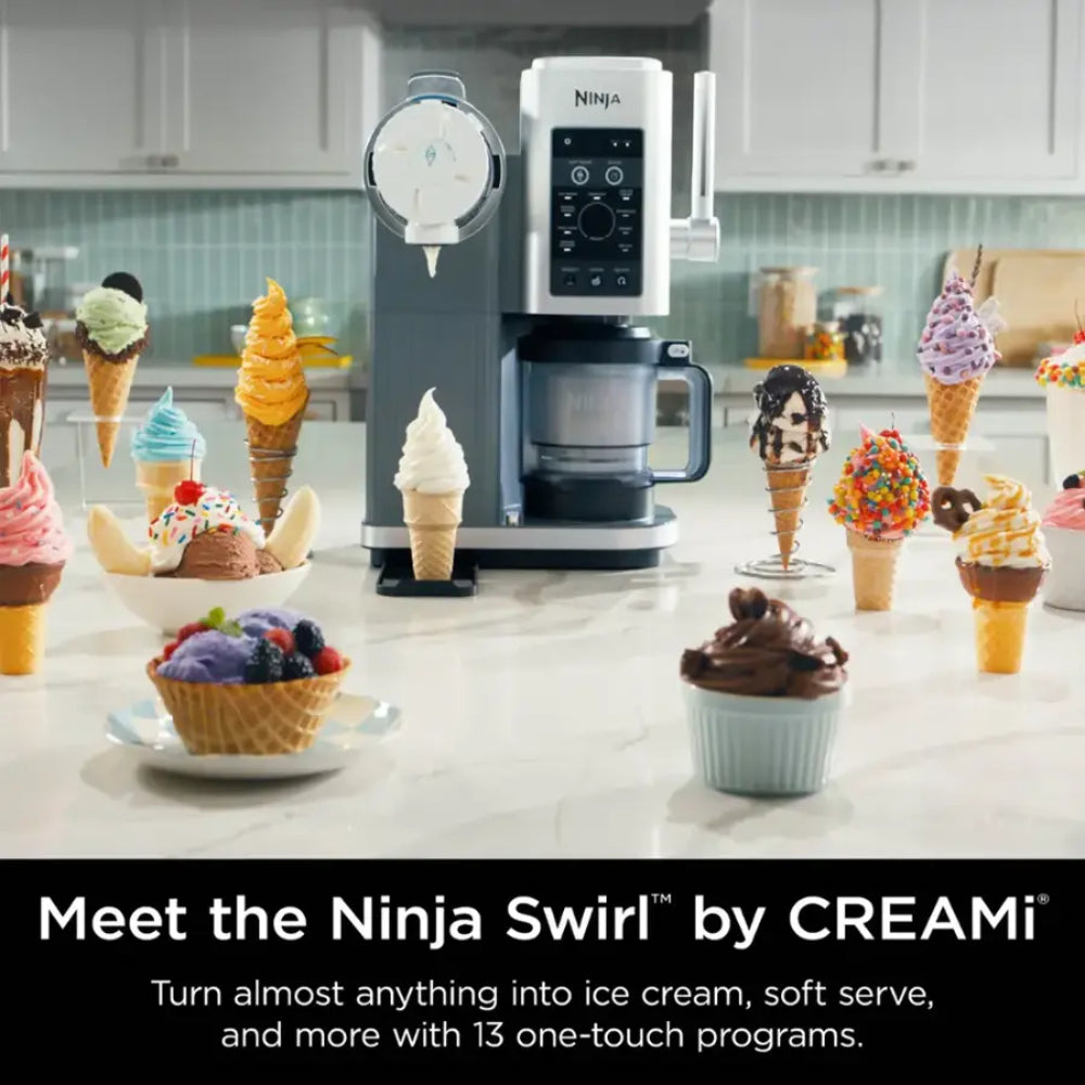 Ninja Swirl By CREAMi Soft Serve & Ice Cream Maker - Silver