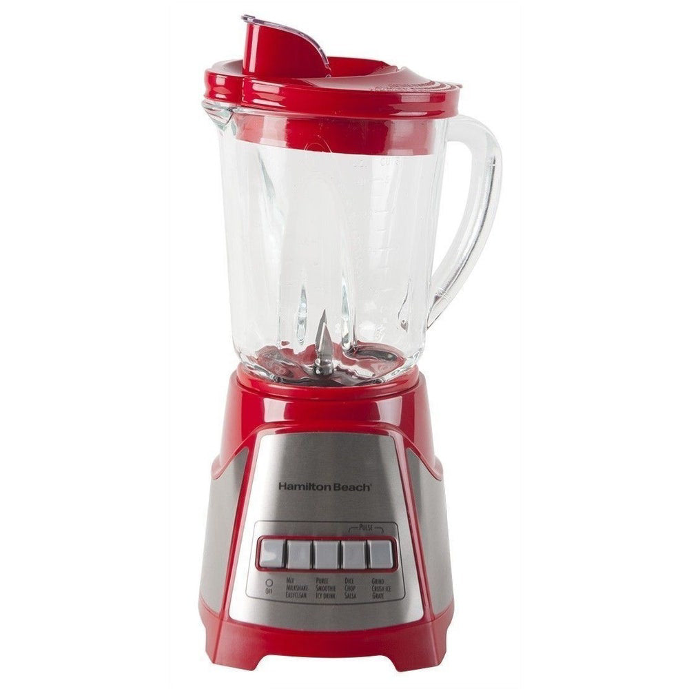Hamilton Beach Power Elite Blender with 40 oz. Glass Jar - Red
